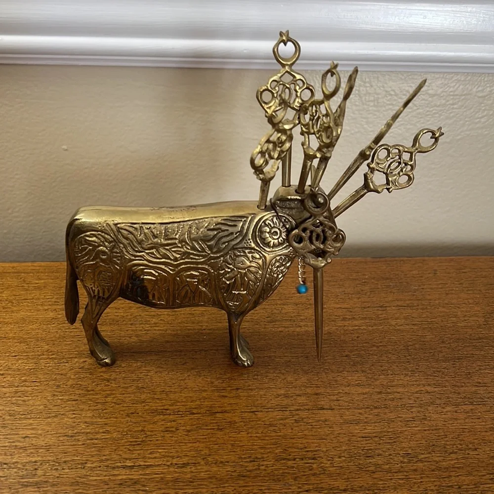 Vintage MCM Bull Hors d’oeuvres Set - Picture 2 of 3